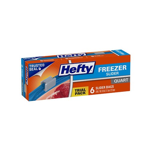Hefty Freezer Slider Bags Quart Size 6' Marqet